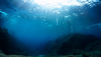 Wall Mural - sea or ocean underwater deep nature background