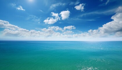 Wall Mural - serene seascape with bright blue sky