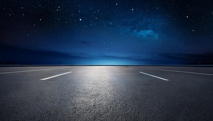 Wall Mural - empty asphalt floor with night sky