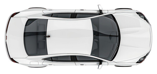 PNG Sleek white car top view