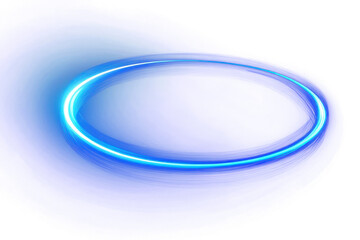 Canvas Print - PNG Glowing blue neon circle light