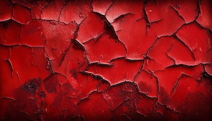 Canvas Print - red wall texture background scary red wall for background old shabby blood paint and plaster cracks