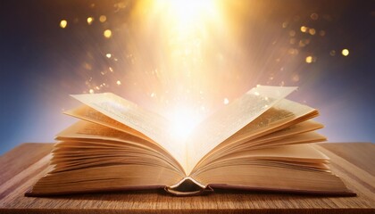 open book with divine light