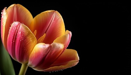 Wall Mural - tulip on black hd 8k wallpaper stock photographic image