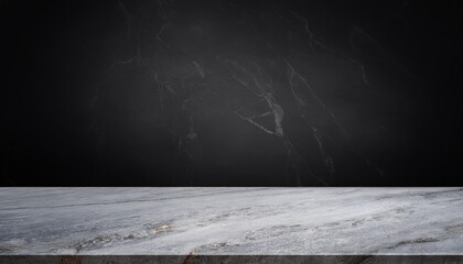 empty grey marble tabletop with dark black cement stone background for product displayed in rustic mood and tone luxury background for product stand with empty copy space for party promotion