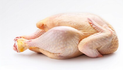 close up of raw chicken liver on white background