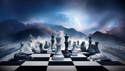 Wall Mural - game of chess surreal mystical fantasy artwork