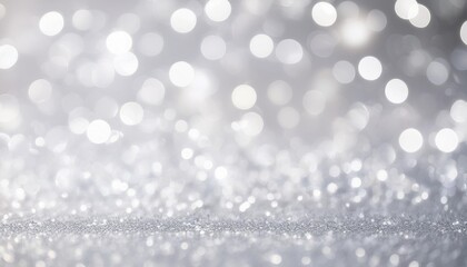 silver white glittering christmas lights festive abstract glitter bokeh background