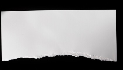 white ripped paper torn edges strips isolated on black background