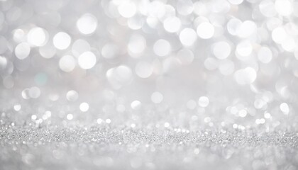 Wall Mural - white silver glitter bokeh texture christmas abstract background