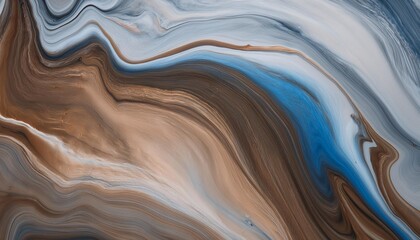 Wall Mural - earthy abstract flowing painted background in blue grey and brown by generative ai