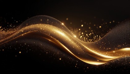 Wall Mural - luxurious golden dust waves with glittering particles