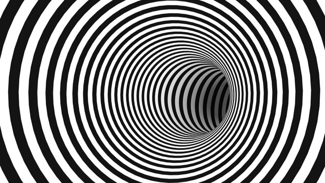 abstract black and white optical illusion surrealism tunnel portal pattern. contrasty optical art gr
