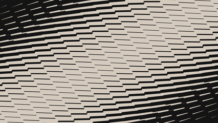 Leinwandbilder - Line Halftone Gradient Transition Effect Pattern. Vertical Straight Lines Background. Black and White Abstract Texture with Parallel Stripes Thick to Thin. Vector Illustration.