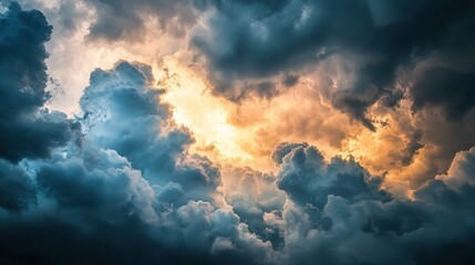 Wall Mural - moody sky with thick gray clouds signaling approaching storm
