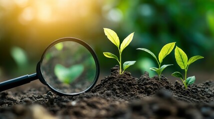 Wall Mural - Magnifying Glass Exploring Growth