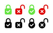 © Роман Ярощук - Padlocks with check mark icons. Locks icons