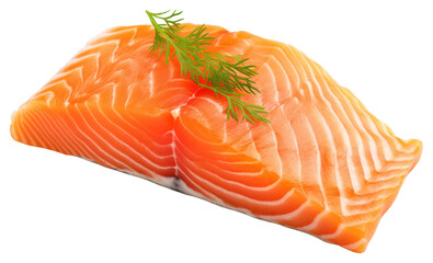 Wall Mural - PNG Fresh salmon fillet with dill