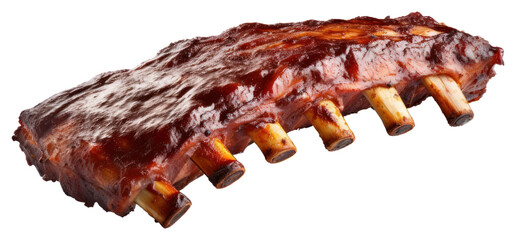 Wall Mural - PNG Delicious barbecued ribs on white