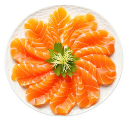 Canvas Print - PNG Fresh salmon sashimi plate