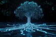 © Georgii - Artificial intelligence tree with circuit board connections, symbolizing technology and innovation in a digital forest landscape
