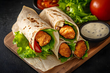 Poster - Fried chicken wraps with nuggets