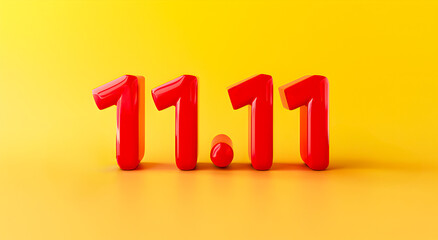 Singles Day Sale banner - November 11 Chinese shopping day 11.11 on yellow background. November 11 Singles Day Sale.