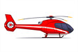 © Art_freeman - Emergency helicopter. Rescue helicopter in cartoon design. Ambulance helicopter, side view. Red medical evacuation helicopter. Fast transportation of patients by helicopter. Vector illustration EPS 10