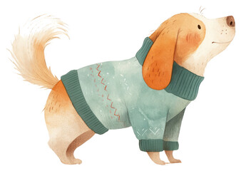 Sticker - PNG Adorable dog wearing cozy sweater