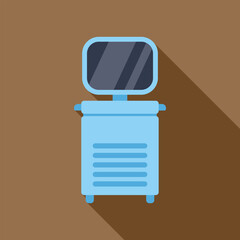 Poster - Medical ultrasound machine generating sound waves for diagnostic imaging procedure, healthcare concept