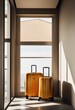 © Yaraslava - sleek stylish luggage displayed modern contemporary environment minimalistic design chic aesthetics, suitcase, travel, style, fashion, minimalism, storage