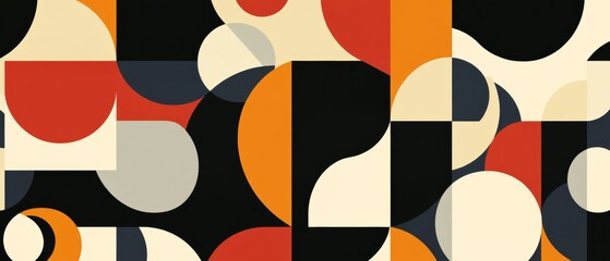 Wall Mural - a colorful abstract design with a black background
