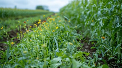 Wall Mural - Soil improvement through cover crops enhances soil structure and reduces fertilizer needs over time in agricultural fields