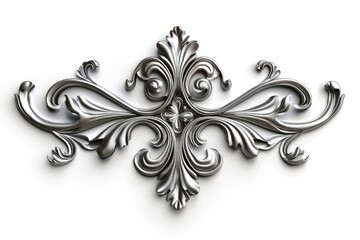 Sticker - A decorative metal object placed on a clean white surface