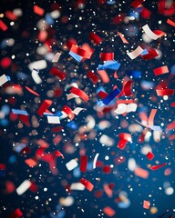 Canvas Print - Festive American background with confetti