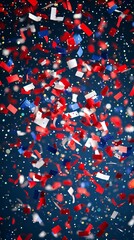 Canvas Print - American festive banner with confetti