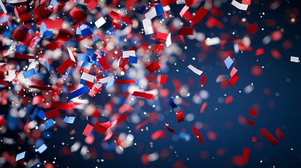 American festive banner with confetti