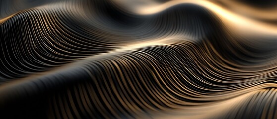 Wall Mural - a wave of gold and black with a lot of detail