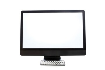 Sticker - A desktop computer setup with a monitor, keyboard, and mouse