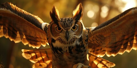 Majestic owl with large talons