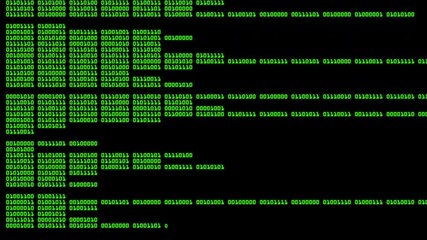 Binary Code Appearing On Screen, Code Moving, Computer Source Code, Cybersecurity Hacking, Cybercrime