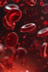 Wall Mural - Blood cells suspended in mid-air, a unique and abstract concept for science or medical illustration