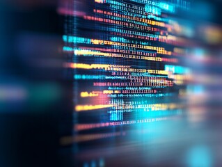 Wall Mural - high-resolution abstract background with blurred computer code and programming language, featuring c