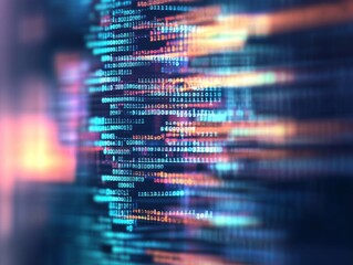 Wall Mural - high-resolution abstract background with blurred computer code and programming language, featuring c