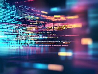 Wall Mural - high-resolution abstract background with blurred computer code and programming language, featuring c