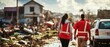 © JH45 - Disaster Relief Workers Surveying Devastated Neighborhood After Natural Disaster