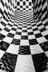 Poster - A classic checkered floor pattern in a simple black and white design