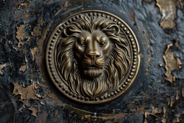 Antique metal badge featuring Lion promotes circus