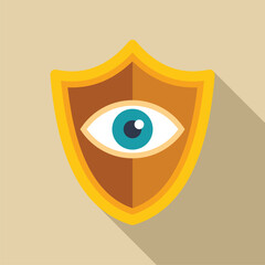 Poster - Security shield is providing safety and protection with an eye watching carefully