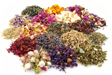 Poster - Assorted tea blend with various herbs and fruit ingredients